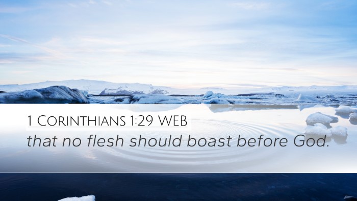 1 Corinthians 1:29 WEB Bible Verse Image