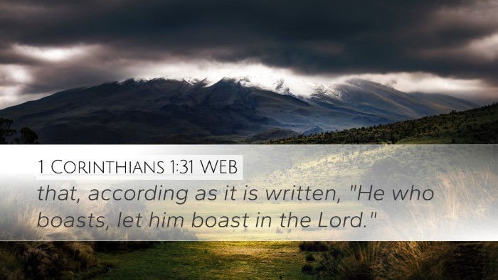 1 Corinthians 1:31 WEB Bible Verse Image