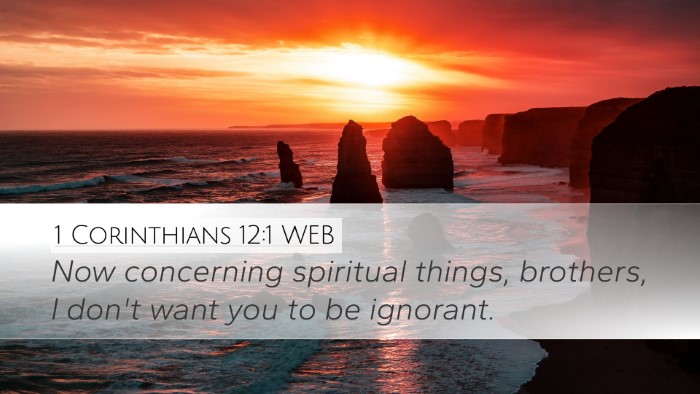 1 Corinthians 12:1 WEB Bible Verse Image