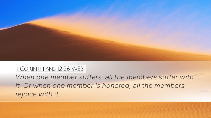 1 Corinthians 12:26 WEB Bible Verse Image