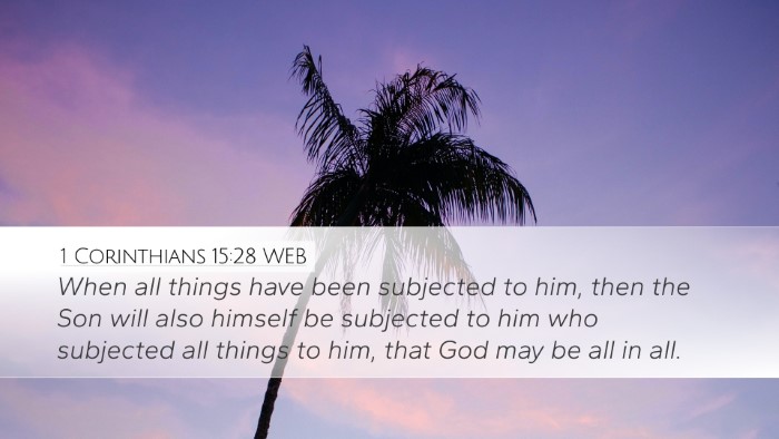 1 Corinthians 15:28 WEB Bible Verse Image
