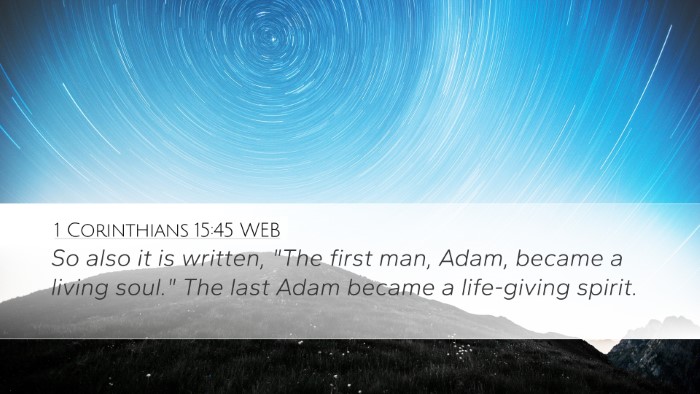 1 Corinthians 15:45 WEB Bible Verse Image