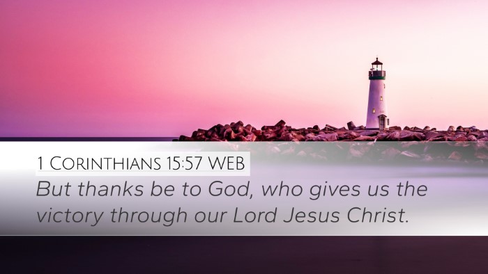1 Corinthians 15:57 WEB Bible Verse Image