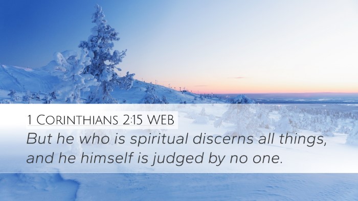 1 Corinthians 2:15 WEB Bible Verse Image