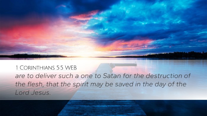 1 Corinthians 5:5 WEB Bible Verse Image