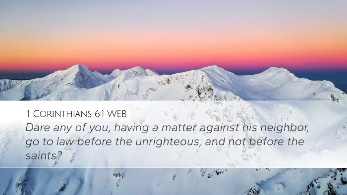 1 Corinthians 6:1 WEB Bible Verse Image