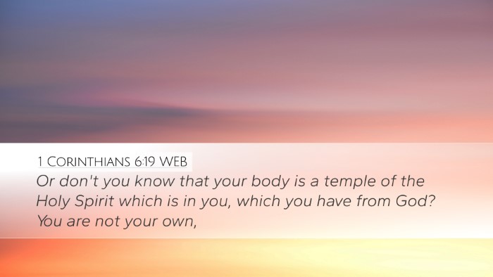 1 Corinthians 6:19 WEB Bible Verse Image