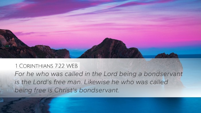 1 Corinthians 7:22 WEB Bible Verse Image