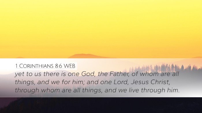 1 Corinthians 8:6 WEB Bible Verse Image