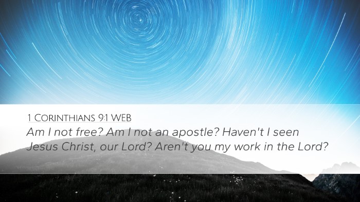 1 Corinthians 9:1 WEB Bible Verse Image