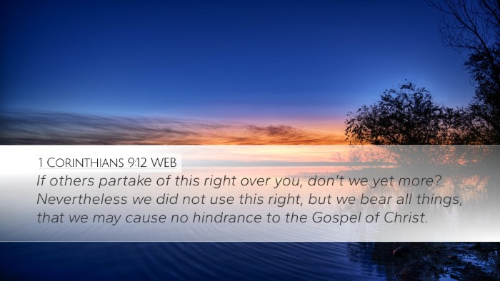 1 Corinthians 9:12 WEB Bible Verse Image