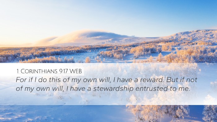1 Corinthians 9:17 WEB Bible Verse Image