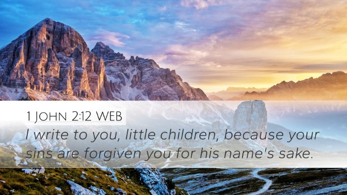 1 John 2:12 WEB Bible Verse Image