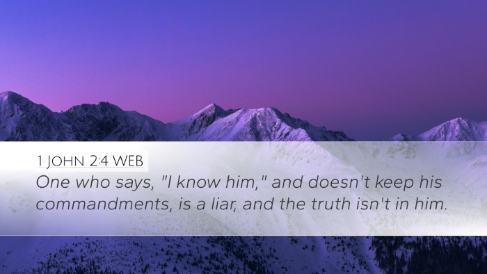 1 John 2:4 WEB Bible Verse Image