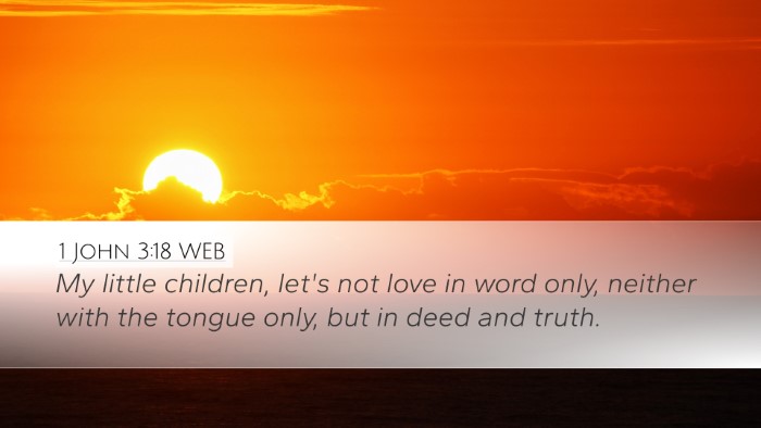 1 John 3:18 WEB Bible Verse Image