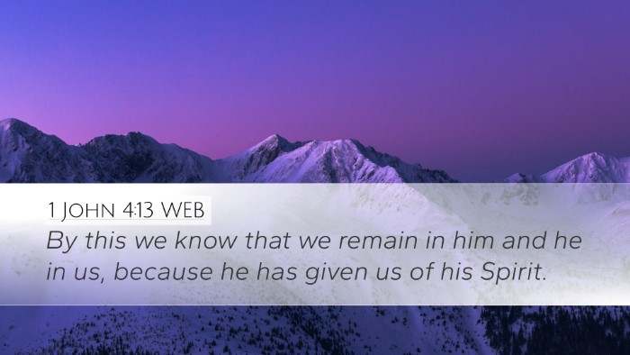 1 John 4:13 WEB Bible Verse Image