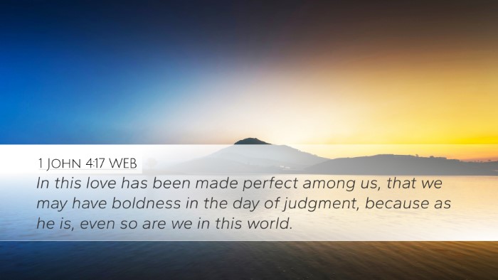 1 John 4:17 WEB Bible Verse Image
