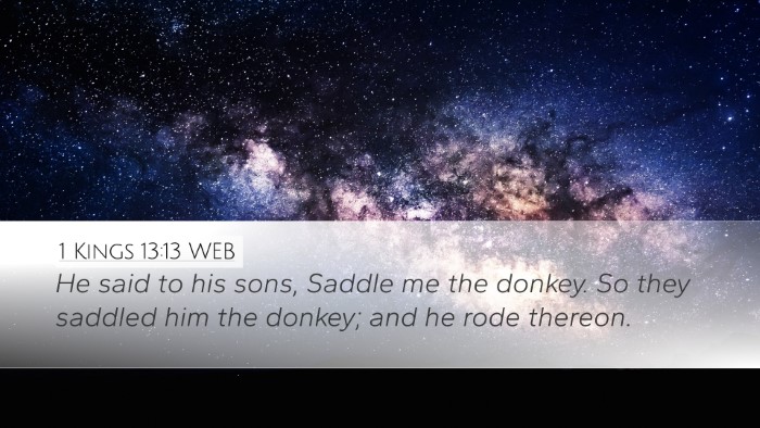 1 Kings 13:13 WEB Bible Verse Image