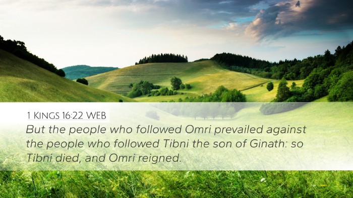 1 Kings 16:22 WEB Desktop Wallpaper - But the people who followed Omri prevailed - Desktop Bible Verse Wallpaper