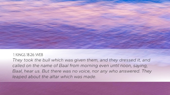 1 Kings 18:26 WEB Bible Verse Image