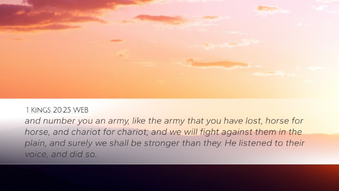 1 Kings 20:25 WEB Desktop Wallpaper - and number you an army, like the army that you - Desktop Bible Verse Wallpaper