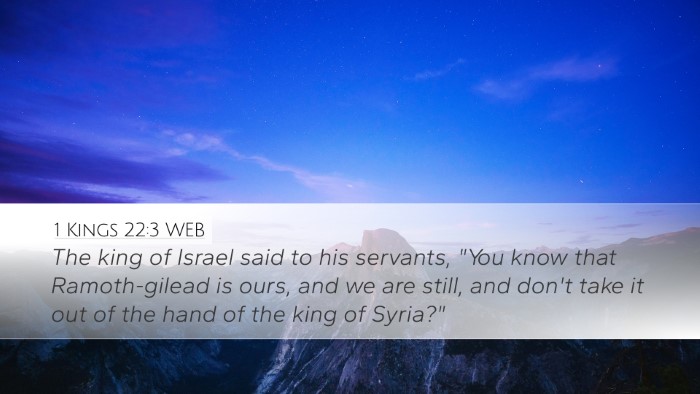1 Kings 22:3 WEB Bible Verse Image