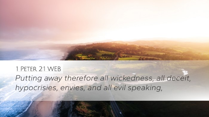 1 Peter 2:1 WEB Bible Verse Image