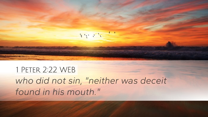 1 Peter 2:22 WEB Bible Verse Image