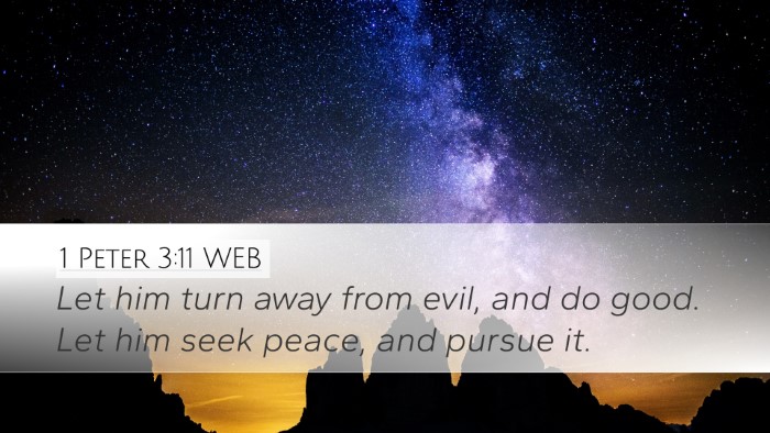 1 Peter 3:11 WEB Bible Verse Image