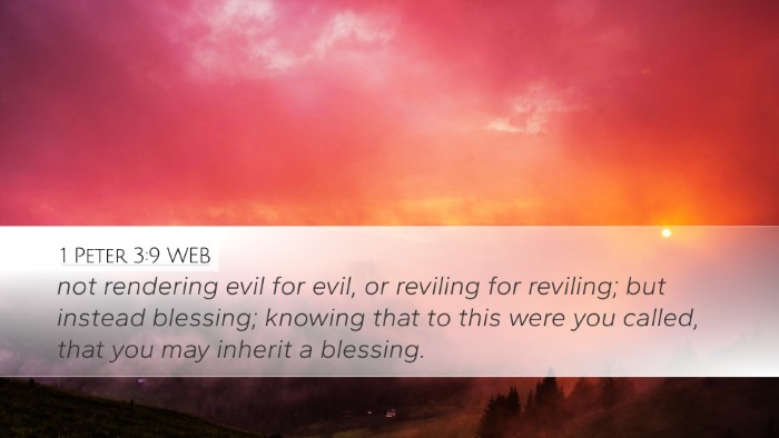 1 Peter 3:9 WEB Bible Verse Image