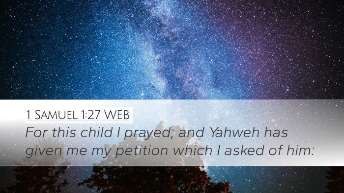 1 Samuel 1:27 WEB Bible Verse Image