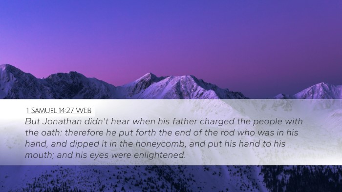 1 Samuel 14:27 WEB Bible Verse Image