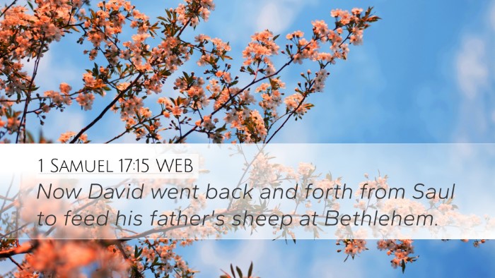 1 Samuel 17:15 WEB Bible Verse Image