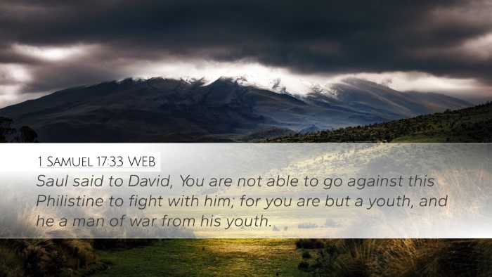 1 Samuel 17:33 WEB Bible Verse Image