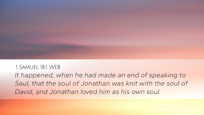 1 Samuel 18:1 WEB Bible Verse Image