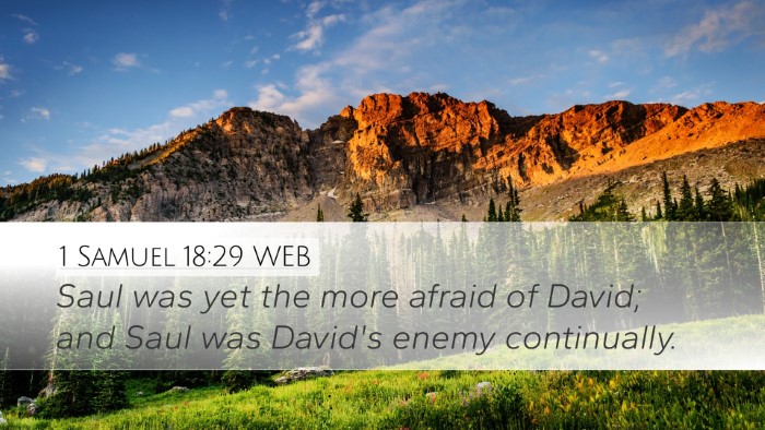 1 Samuel 18:29 WEB Bible Verse Image