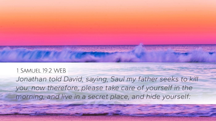 1 Samuel 19:2 WEB Bible Verse Image
