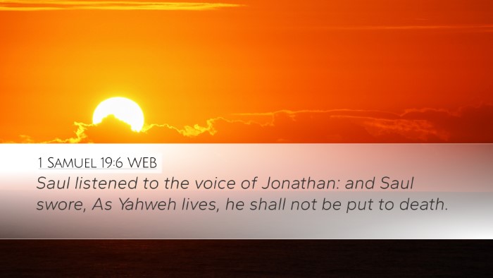 1 Samuel 19:6 WEB Bible Verse Image