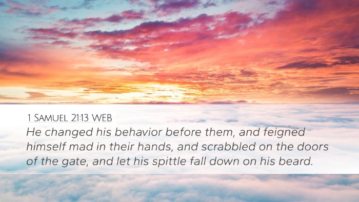 1 Samuel 21:13 WEB Bible Verse Image