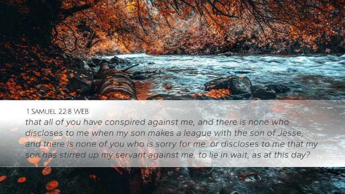1 Samuel 22:8 WEB Bible Verse Image