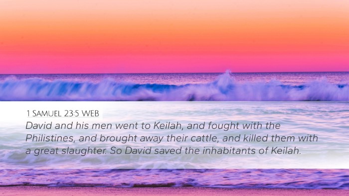 1 Samuel 23:5 WEB Bible Verse Image