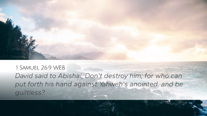 1 Samuel 26:9 WEB Bible Verse Image