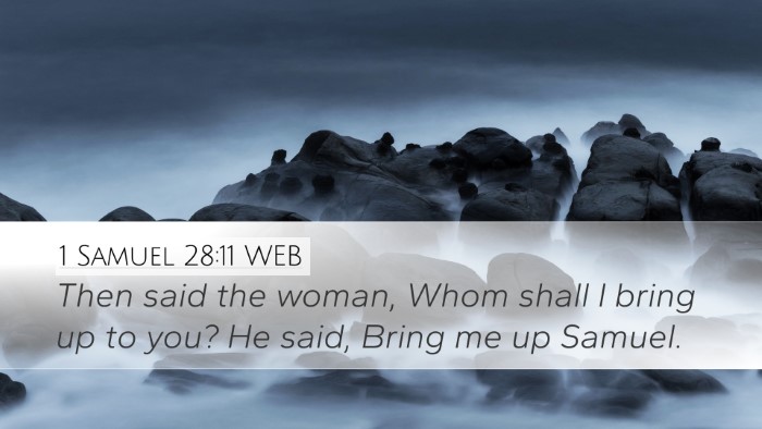 1 Samuel 28:11 WEB Desktop Wallpaper - Then said the woman, Whom shall I bring up to - Desktop Bible Verse Wallpaper