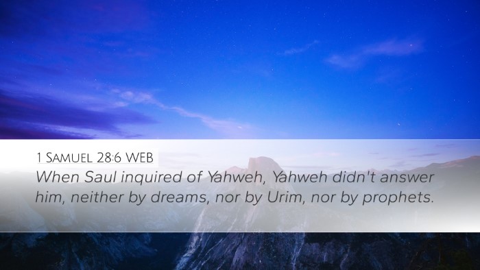 1 Samuel 28:6 WEB Bible Verse Image