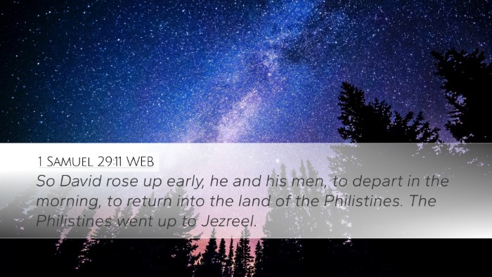 1 Samuel 29:11 WEB Bible Verse Image