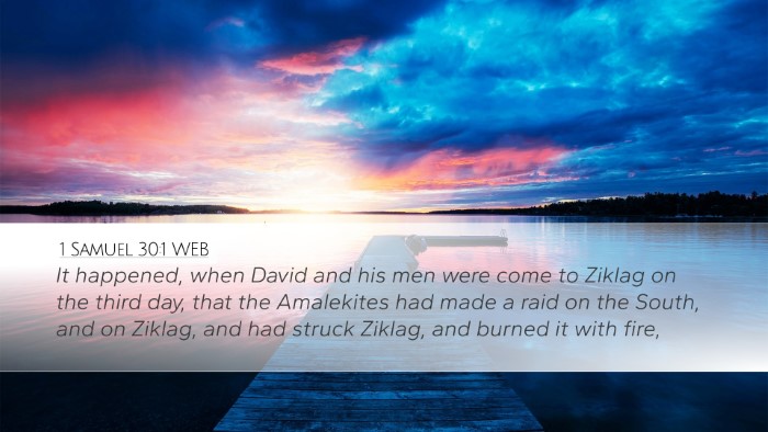 1 Samuel 30:1 WEB Desktop Wallpaper - It happened, when David and his men were come to - Desktop Bible Verse Wallpaper