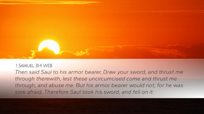 1 Samuel 31:4 WEB Bible Verse Image