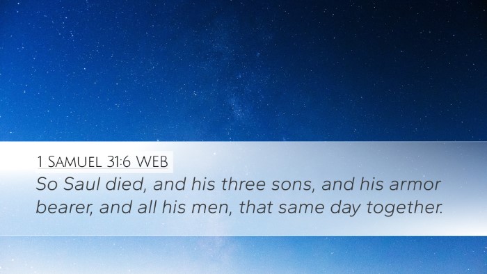 1 Samuel 31:6 WEB Bible Verse Image