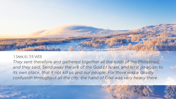 1 Samuel 5:11 WEB Bible Verse Image