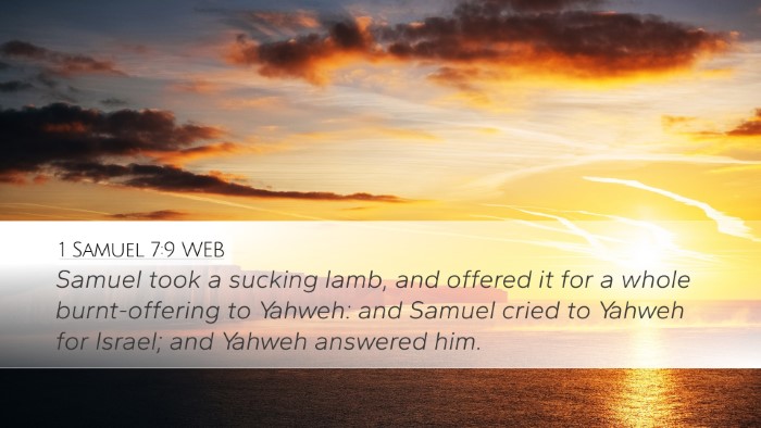 1 Samuel 7:9 WEB Bible Verse Image